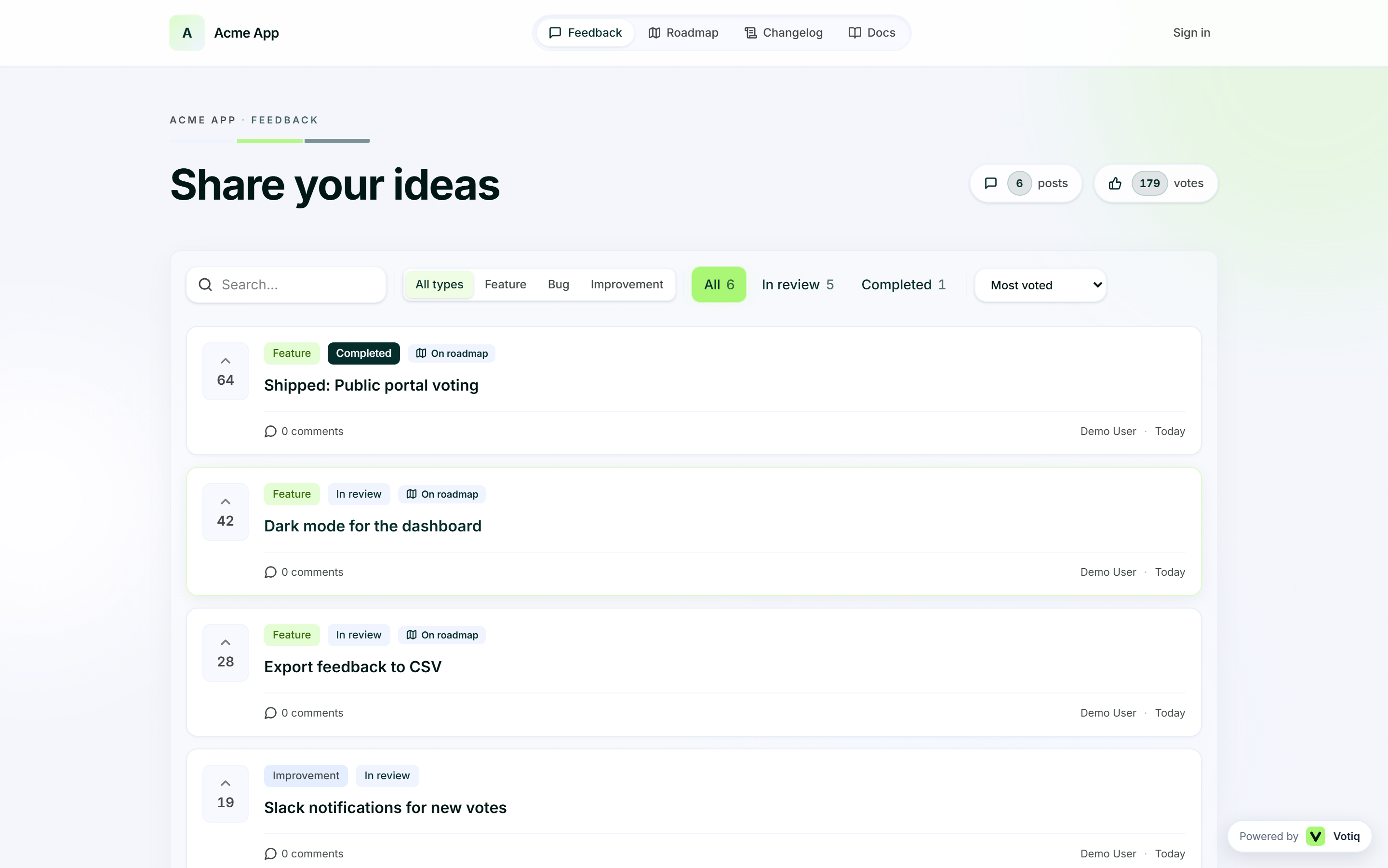 Public feedback website portal